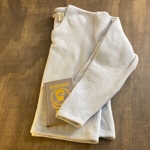 LL Bean Light Blue V-Neck Fleece Pullover